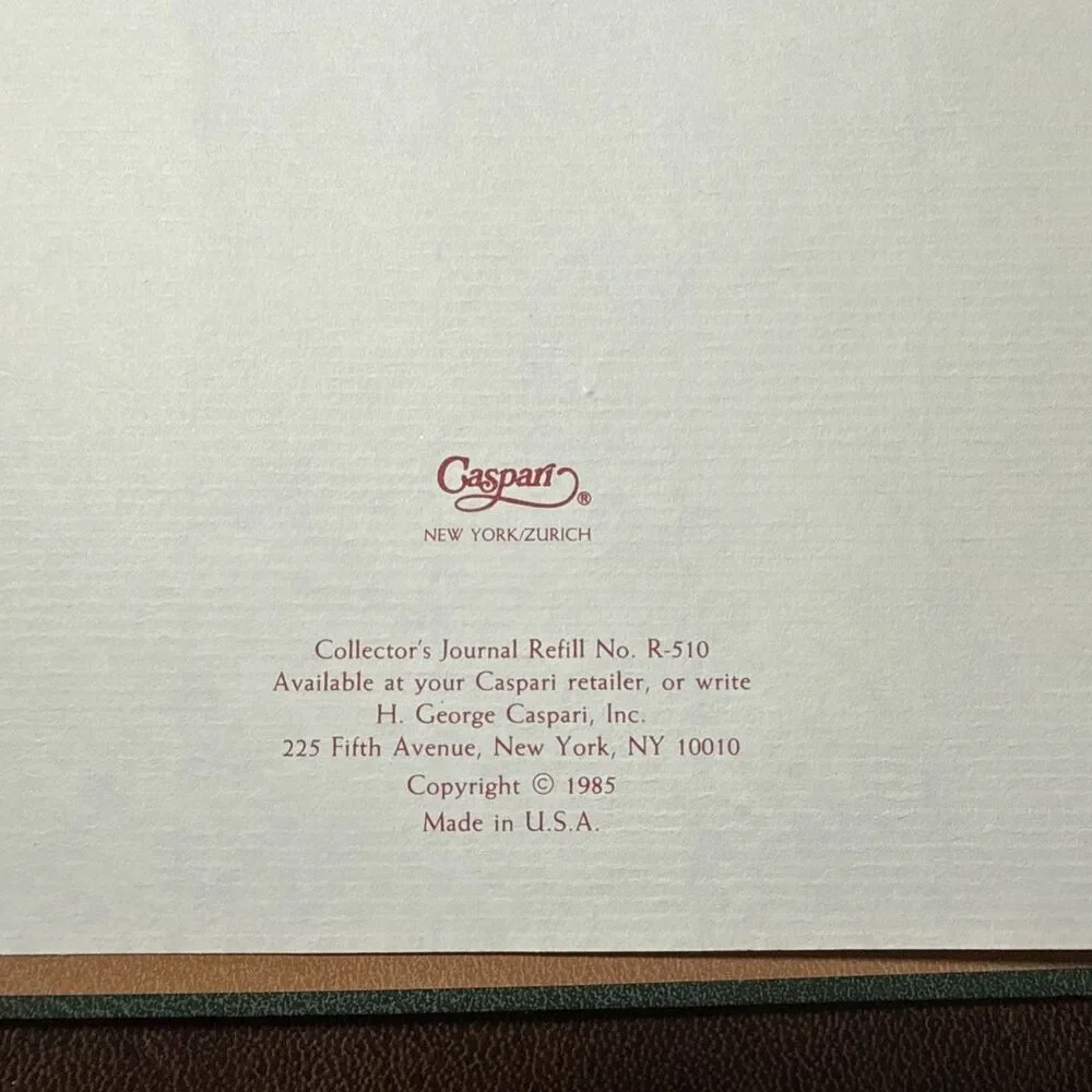 Vintage Caspari Collectors Journal Log Book 3 Ring Binder 1985 NEW No Writing